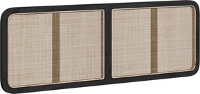 vidaXL Fejtámla fejtámlával Fekete 160 x 55 x 3 cm Rattan