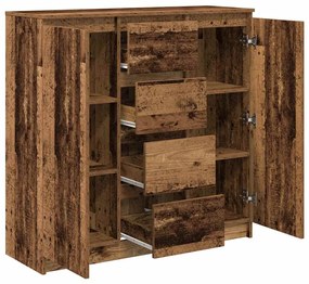 antik fa szerelt fa tálalószekrény fiókos 100,5x35x98,5 cm
