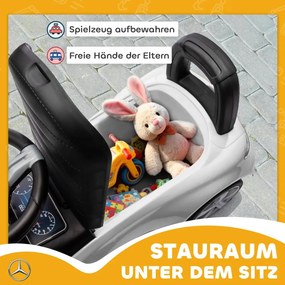 AIYAPLAY Mercedes-Benz C-osztályú kisautó kürttel, motorhangokkal, tárolóhellyel, 18-36 hónapos gyermekeknek, fehér