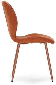 Terrakotta színű kárpitozott étkezőszék szett 4 db-os Ansu – Marckeric