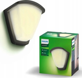 LED-es kerti lámpa Homlokzati fali lámpa Kiskadee E27 IP44 Antracit Philips