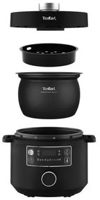 Tefal - Többfunkciós elektromos edény TURBO CUISINE 4,8 l 1090W/230V fekete