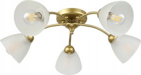 Lampa sufitowa Arco 5-punktowa Złota E27 transparentne klosze