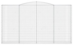 7 db íves horganyzott vas gabion kosár 400x30x220/240 cm