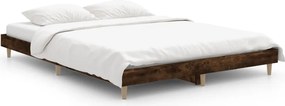 vidaXL füstös tölgy színű szerelt fa ágykeret 135 x 190 cm
