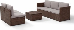 AVENBERG VIS Kerti rattan garnitúra - barna/világosszürke
