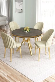 Mos étkezőgarnitúra, antracit-arany, 90 cm – TR240CHR2909