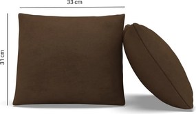 Dekoratív párna, 2 db, hab töltet, szövet anyag, barna