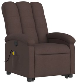 vidaXL sötétbarna szövet dönthető masszázs- és állófotel