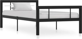 vidaXL fekete és fehér fém ágykeret 100 x 200 cm