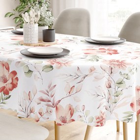 Goldea ovális pamut terítő deluxe - akvarell virágok 120 x 200 cm