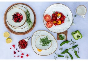 Mäser Bowl Pintar Fehér barna pöttyök 17 cm, 17 cm