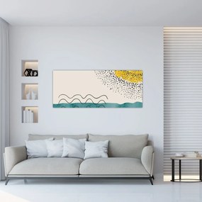 Kép - Absztrakt festmény a strandról N⁰1 (120x50 cm)