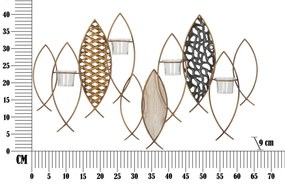 Hal fali gyertyatartó 66x9x40,5cm