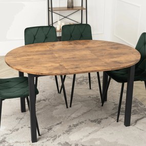 Bővíthető Étkezőasztal Rusztikus Tölgy/Fekete Színben. KANTE 102-142 cm