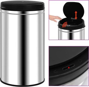 vidaXL automata érzékelős rozsdamentes acél szemeteskuka 60 L