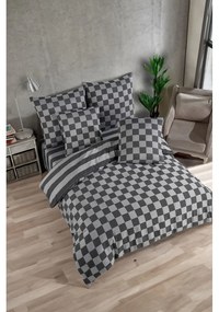 Antracitszürke kétszemélyes damaszt ágyneműhuzat 200x200 cm Kareli – Mijolnir