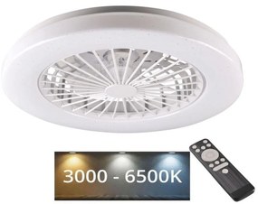 Polux LED Dimmelhető mennyezeti lámpa ventilátorral LIBYA LED/48W/230V 3000-6500K + távirányító SA1962