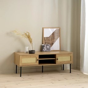 Natúr színű TV-állvány tölgyfa dekorral 120x43 cm Pensacola – Unique Furniture