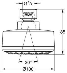 GROHE 26366001 - RAINSHOWER zuhanyfej, 210 mm, fényes króm