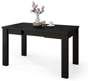 FONTE Fekete Matt - Klasszikus konyhai/nappali asztal 85x75 Kinyitható akár 130 cm-ig!