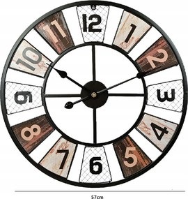 Rusztikus fém falióra 60 cm csendes nappaliba