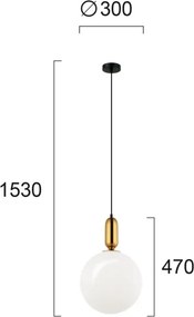 NEPTUNE kábeles függőlámpa 1xE27/40W/230V arany