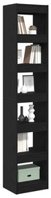 Fekete Tölgy Könyvespolc - 40x30x198 cm Műanyag