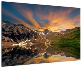Kép - Visszaverődés a hegyi tóban (90x60 cm)