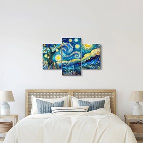 Kép – Csillagos éjszaka mozaikja (90x60 cm)