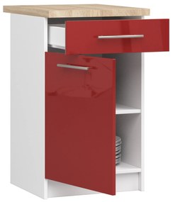 Alsó konyhaszekrény Ozara S50 SZ6 (fehér + fényes piros). Akció -15%. 1071145