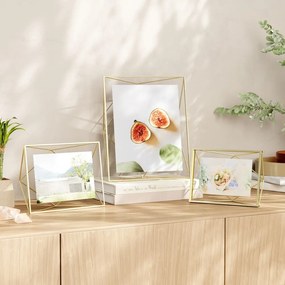 Aranyszínű fém álló-fali képkeret 15x20 cm Prisma – Umbra