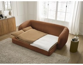 Téglavörös zsenília kinyitható kanapé 228 cm Neyo – Bobochic Paris