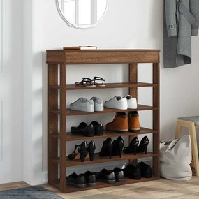 barna tölgyszínű szerelt fa cipőtartó 80x30x98 cm