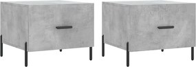 vidaXL 2 db betonszürke szerelt fa dohányzóasztal 50 x 50 x 40 cm