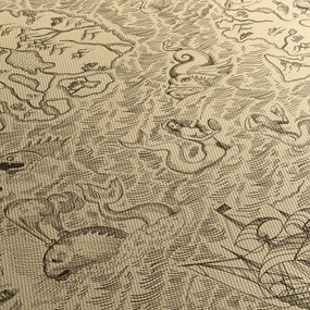 Kép - Vintage térkép, illusztrációk (120x50 cm)