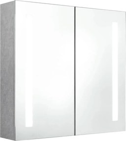 vidaXL betonszürke LED-es tükrös fürdőszobaszekrény 62 x 14 x 60 cm