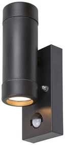 Rabalux 8835 - Kültéri fali lámpa érzékelős MADRID 2xGU10/10W/230V IP44 fekete