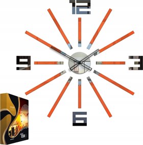 Modern stílusú falióra Briliant Orange&amp;Mirror&amp;Black Kerek