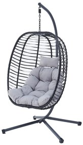 Autronic Függőszék, fém, polirattan, szürke, AZ-V1289 SzÜRKE