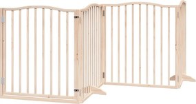 vidaXL nyárfa 4 paneles összecsukható kutyakapu ajtóval 320 cm