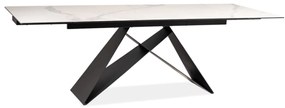 WESTIN III asztal 160-240 CERAMIC fehér/fekete MATT