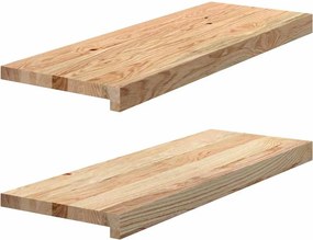 vidaXL 2 db tömör tölgyfa lépcsőfokok kezeletlen 70x30x2 cm