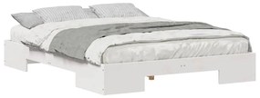 vidaXL Földi ágykeret tárolóval Fehér 150 x 200 cm Tömör fenyőfa