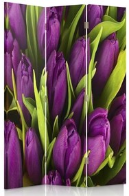 Gario Paraván Lila tulipánok Méret: 110 x 170 cm, Kivitelezés: Klasszikus paraván