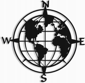 Áttört Kép 3D 40X40 Iránytű Földgömb Fali Dekoráció