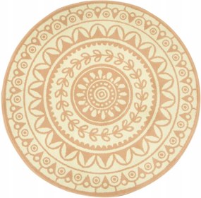 átm. 140 cm Kerek Szőnyeg Luna Kör Pasztell Púder Rózsaszín Rozetta Mandala