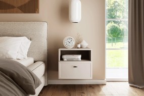 Lorini fali éjjeliszekrény 45 cm - kasmír / fekete T-bar fogantyú