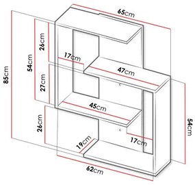 Fali polc  Gyanna (fehér + szonoma). 1053955