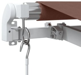 barna kézzel kihúzható LED-es napellenző 350 x 250 cm